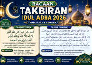 Bacaan Takbiran Idul Adha 2026