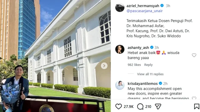Azriel Hermansyah Menyala! Lulus Sidang Tesis S2 Unair, Ashanty: Wisuda Bareng Yaa!