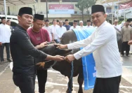 Kapolres Langkat Pimpin Penyembelihan Hewan Qurban untuk Masyarakat