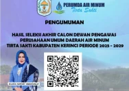Maya Novefri Terpilih sebagai Plt Dirut Perumda Tirta Sakti Kerinci