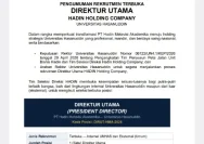 Unhas Buka Rekrutmen Terbuka untuk Direktur Utama HADIN Holding Company
