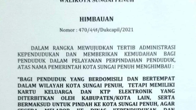 Pemerintah Sungai Penuh Tertibkan Administrasi Kependudukan